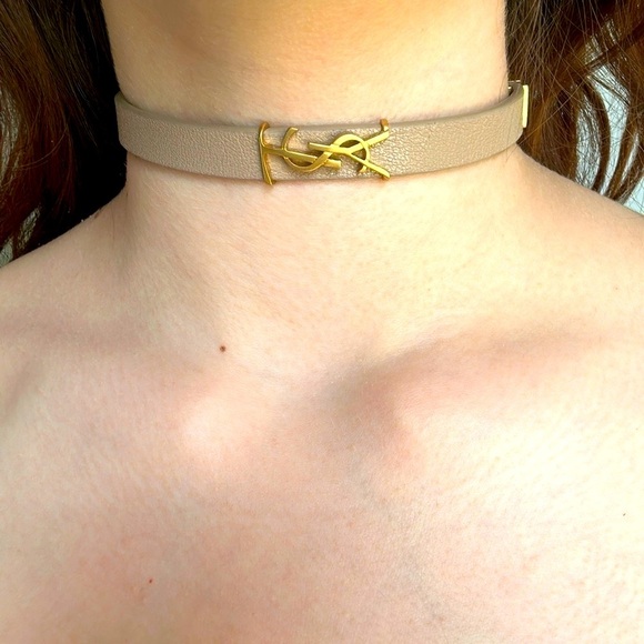 SAINT LAURENT leather choker AUTHENTIC 100% - Picture 1 of 16